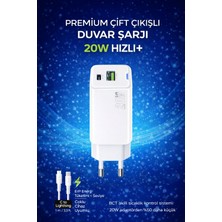 Hibo Tekno 20W Hızlı Şarj Adaptörü Usb-C + Usb-A Çift Port Duvar Şarj Cihazı