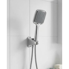 Akinco Siyah Duş Seti El Duşu Başlığı Spiral Hortum Duvar Askısı Banyo Duş Seti