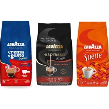 Lavazza Crema E Gusto Classico + Suerte + Espresso Barista Gran Crema Çekirdek Kahve 1kg | 3'lü Paket