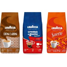 Lavazza Crema E Gusto Classico + Suerte + Crema E Aramo Çekirdek Kahve 1kg | 3'lü Paket