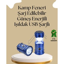 Akinco Güneş Enerjili Katlanabilir Kamp Feneri – USB Şarjlı, Hafif Çok Fonksiyonlu