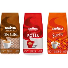 Lavazza Qualità Rossa + Suerte + Crema E Aroma Çekirdek Kahve 1kg | 3'lü Paket