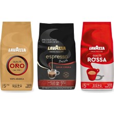 Lavazza Qualita Oro, Espresso Barista Gran Crema, Qualita Rossa Çekirdek Kahve 1 kg | 3'lü Paket