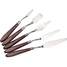 Esranın Dünyası 5 Parça Paslanmaz Çelik Palet Bıçağı Seti, Plastik Saplı Boyama Araçları