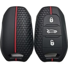 Esranın Dünyası Kırmızı Silikon Anahtar Kabı, Peugeot 408 Uyumlu