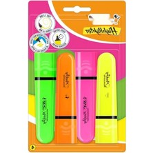 Esranın Dünyası Fosforlu Kalem Seti 4'lü Blister, Su Bazlı Hızlı Kuruyan Mürekkep