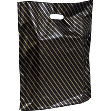 Esranın Dünyası Çizgili Takviyeli Mağaza Poşeti, 50 Adet 50X60 cm