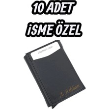 SürLaz Yılbaşı Hediyesi Özel Mekanizmalı Deri Kartlık Cüzdan 10 Adet Isme Özel(Farklı Isimler Yazılabilir)