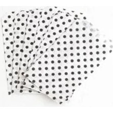 Esranın Dünyası Puantiye Desenli 50 Adet Kesekâğıdı, Beyaz-Siyah, 11X20 cm