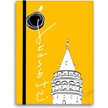 Esranın Dünyası Renkli Istanbul Defteri, Çizgili ve Lastikli Tasarım