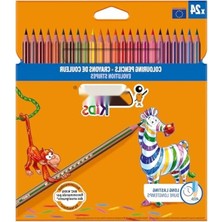 Esranın Dünyası 24'lü Kuru Boya Kalemi Seti, Kıymık Oluşturmaz, Çiğnemeye Dayanıklı