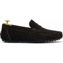 By Barretti Koyu Kahverengi Süet Rok Loafer