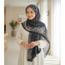 Revam Collection Ceylan Desen Pamuk Soft Şal Füme-Gri