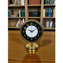 Hobibahçem Mermer Işıltısı Gold 25 x 20 cm Metal Masa Saati