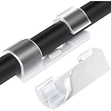 Esranın Dünyası Yapışkanlı Kablo Sabitleyici Klipsler - 20 Adet, Şeffaf