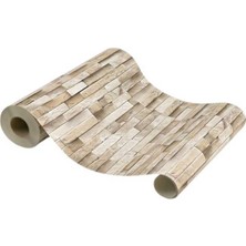 Duvarline Krem Taş Desen Kendinden Yapışkanlı Duvar Kağıdı ( 65 cm x 3 Mt)