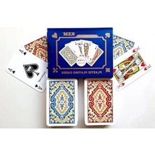 Esranın Dünyası Çift Deste Plastik Iskambil Oyun Kağıdı - Kırmızı ve Mavi