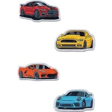 Esranın Dünyası Renkli Arabalar Temalı Ütüyle Yapışan Arma Seti (4 Adet)