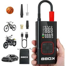 Esranın Dünyası Kobb KB412 Şarjlı Dijital Lastik Şişirme Pompası, 150 Psı, Powerbank, LED Lamba, Li-Ion, 1800MAH, 13X6.5X5 cm