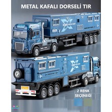 Brother Toys Oyuncak Büyük Boy Metal Tır Karavan - 39 cm Işıklı Sesli Çek Bırak Oyuncak Araba