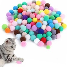 Esranın Dünyası 50 Adet 3 cm Renkli Peluş Kedi Topu Seti, Yumuşak ve Eğlenceli