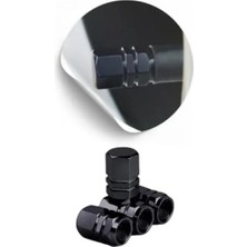 Esranın Dünyası Jet Siyah Aluminyum Sibop Kapağı - Dörtlü Set