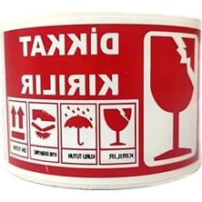 Esranın Dünyası 10 cm x 5 cm Kırılabilir Uyarı Etiketi, 1 Rulo 250 Adet