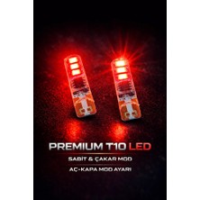 Meyzone Premium Kırmızı T10 Sabit-Çakar Modlu LED Park Plaka Ampulü T10 LED Ampul