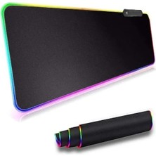 Esranın Dünyası Siyah Gaming Mouse Pad, 90X40 Cm, Işıklı Düz Tasarım