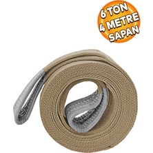 6 Ton Polyester Spanzet Halat - 4 Metre, Kahverengi, Güçlü ve Dayanıklı