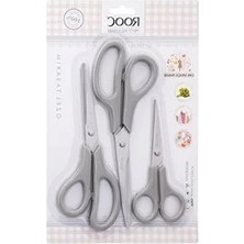 Esranın Dünyası Premium Serisi Ergonomik Saplı Çelik Gıdaya Temasa Uygun 3'lü Set Mutfak Makası, Gri