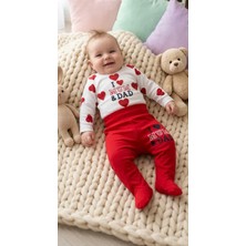 Aki Moda Kids Aki Moda Kıds • I Love Mum & Dad Baskılı Bebek Takım Çıt Çıtlı Body Patikli Pantolon