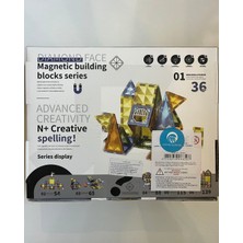 Mavi Su Dünyası Manyetik Yapı Blokları | Çocuklar Için 3 Boyutlu Renkli Mıknatıslı | 36 Parça Manyetik Blok Oyun Seti