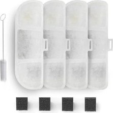 Esranın Dünyası Xenon Smart Kedi Su Pınarı Filtresi X8651 Uyumlu | 4'lü Set Fırça ve Süngerli Yedek Parça X8781