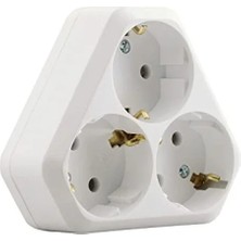 Esranın Dünyası Üçgen Tip 3'lü Topraklı Priz (Beyaz)