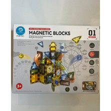 Mavi Su Dünyası Manyetik Yapı Blokları | Çocuklar Için 3 Boyutlu Renkli Mıknatıslı | 68 Parça Manyetik Blok Oyun Seti