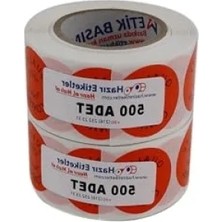 Esranın Dünyası Turuncu Zemin Siyah Baskılı Kalite Kontrol Etiketi, 30MM Çap, 1000 Adet