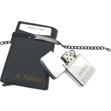 SürLaz Isme Özel Mekanizmalı Kartlık Isme Özel Benzinli Çakmak Isme Özel Metal Bileklik