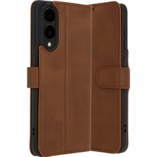 İlkyaz Fashion Samsung Galaxy S25 Edge Trend S Plus Kapaklı Kılıf - Taba