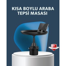 İlkyaz Fashion Araç Içi 360° Ayarlanabilir Bardaklık Tepsisi Geniş Yüzeyli ve Telefon Standlı