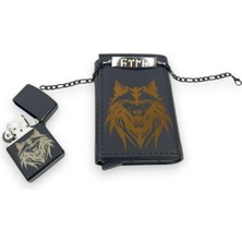 SürLaz Isme Özel Kurt Figürlü Mekanizmalı Cüzdan Isme Özel Türk Yazılı Bileklik Kişiye Özel Kurt Çakmak