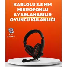 Pileli Store Stereo Kırmızı Gaming Kulaklığı Yumuşak Pedli Mikrofonlu