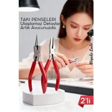 İlkyaz Fashion Retroieg™ Profesyonel 2'li Takı Pense Seti 12 cm Takı Yapımı Için Mini Pense Seti