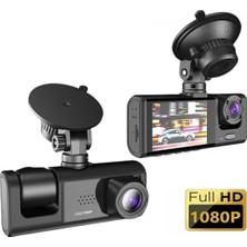 İlkyaz Fashion DV300 Yeni 3 Kameralı Araç Içi Kayıt Kamerası Trafik Recorder 2 Inç IPS Ekran Full Hd 1080P