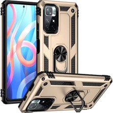 Prativas Redmi Note 11T Kılıf Sofya Yüzüklü Silikon Kapak - Gold