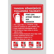 Tnk Market Uyarı Levhaları ''yangın Söndürücü Kullanma Talimatı'' 25X35 cm Folyo Sticker Uyarı Levhası