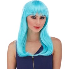 İlkyaz Fashion Turkuaz Mavi Parti Peruğu