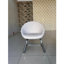 Sahmatra Falcons Istiridye Ev ve Ofis Bekleme Sandalyesi | Misafir Koltuğu | Berjer | Sabit Ayak | Babyface Kumaş - Krem