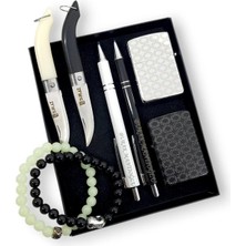 SürLaz 8 Parça Arkadaş Sevgili Seti 2 Mini Çakı 2 Isme Özel Çakmak 2 Isme Özel Tükenmez Kalem ve 2 Bileklik