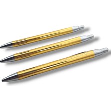 SürLaz Öğretmenler Günü Hediyesi Kişiye Özel Gold Metal Isme Özel 3 Lü Tükenmez Kalem